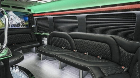 Interior of Wooster Party Bus Company's 15 Passenger Party Bus in Wooster