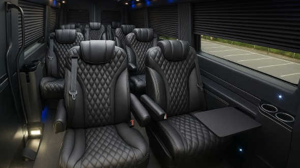 Interior of Ohio Party Bus Company's 18 Passenger Minibus in Ohio