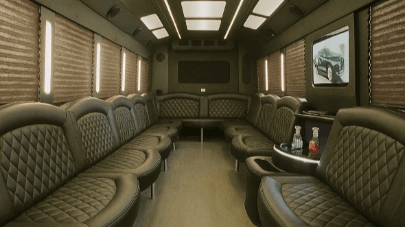 Interior of Avon Lake Party Bus Company's 20 Passenger Party Bus in Avon Lake