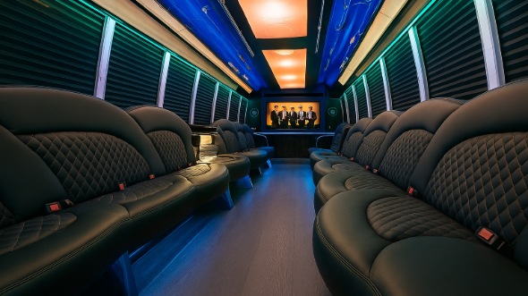 Interior of Huber Heights Party Bus Company's 28 Passenger Party Bus in Huber Heights