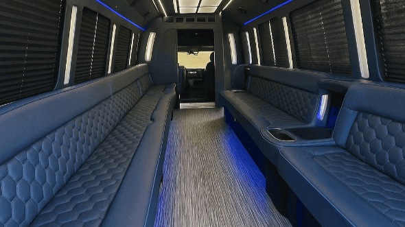 Interior of Marysville Party Bus Company's 30 Passenger Party Bus in Marysville