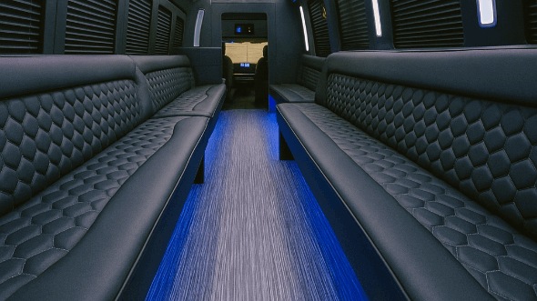 Interior of Lancaster Party Bus Company's 40 Passenger Party Bus in Lancaster