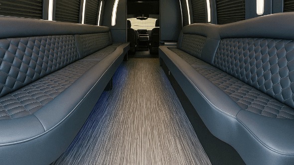 Interior of Shaker Heights Party Bus Company's 40 Passenger Party Bus in Shaker Heights