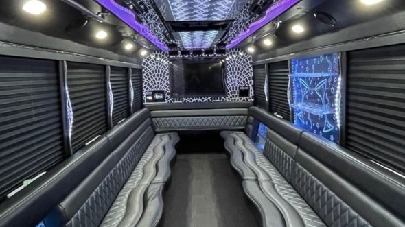 Interior of Warren Party Bus Company's 40 Passenger Party Bus in Warren
