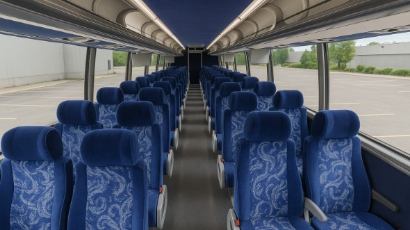 Interior of Ohio Party Bus Company's 44 Passenger Charter Bus in Ohio