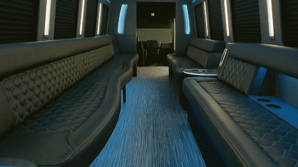 Interior of Cleveland Heights Party Bus Company's 50 Passenger Party Bus in Cleveland Heights