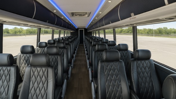 Interior of Ohio Party Bus Company's ADA Charter Bus in Ohio